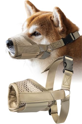 ETLIFE 犬 口輪 中型犬 小型犬 【獣医師監修 優しく包む口輪】 メッシュ生地 噛みつき防止 犬用口輪 犬用マズル 犬の口輪 犬のマズル マズル マズルガード マズルカバー (Sサイズ) 1