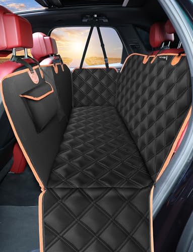 KYG ペット用 ドライブシート 汎用版 全車種 車ペットシート 後部座席 可視メッシュ窓 飛び出し防止リード付き 汚れ防止 防水 耐摩 滑り止め 簡単取り付け 折り畳み式 ブラック 135x45x45cm 1枚目 画像