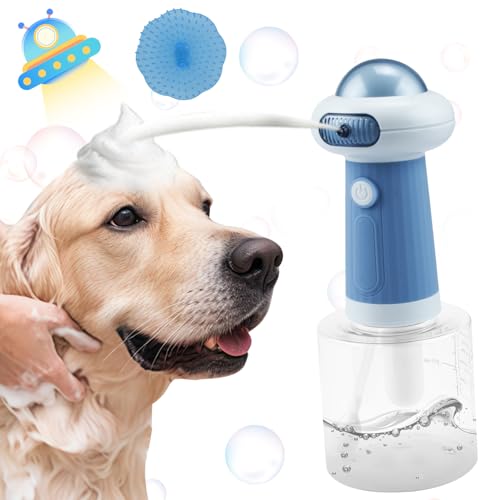 【2025年新登場】犬 シャンプー 泡立て器 ペット用 IPX7防水 USB充電式 ソープディスペンサー 自動発泡犬用ソープディスペンサ 犬 猫 お風呂用品 400mlボトル 低騒音 割合の目盛り付き シャンプー節約 日本語説明書付き ペットバスブラシ付き ペット用シャワー・バス用品 バス シャワー 1枚目 画像
