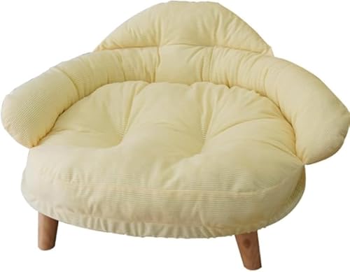 Nozumaピンク ユニバーサルペット用ソファー｜犬・猫・ウサギ対応 足付き設計 ふわふわ素材 取り外し可能マット オールシーズン安定使用 1