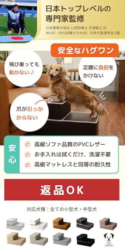 【ドッグトレーナー監修】ドッグステップ ハグワン ペット ステップ 階段 犬の階段 (グレージュ, 30 x 55 x 40cm, 2) 最後 画像