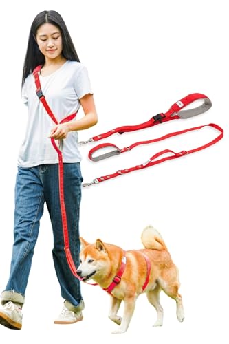 [LaLUCA GOODS] 犬 ショルダーリード 小型犬 中型犬 大型犬 アドバンスモア 01モデル ハンズフリー レッド Bセット Sサイズ 1