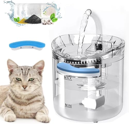 【獣医師推奨】猫自動給水器 ペット自動給水器 犬 猫水飲み器 大容量2L 自動水やり器 みずのみ器自動 自動給水機 循環式 静音 節電 鳥用 蛇口式設計 多頭飼い/お留守番対応 フィルター付き 水洗い可能 ペット用品 2種類の給水モード 水量目視可能 フィルターを1個贈ります (ホワイト, 自動給水器) 1枚目 画像