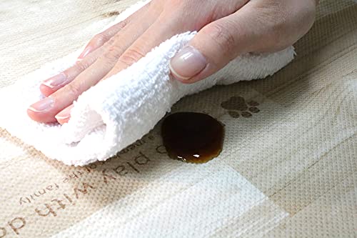 明和グラビア ペット用 防滑・消臭・防水マット INSF-203 90cm×120cm 木目柄 ベージュ L 中間 画像