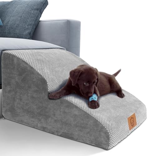 Masthome 犬 階段 犬スロープ階段 ドッグステップ 犬用ステップ 2段 5色 段差解消 ペット用 ステップ 階段 滑り止め 犬用 犬 ステップ 二段踏み台 安全 カバー取り外し可能 ペット用品 小型犬 室内犬 高齢犬 黒 ブラウン 藍 灰色 白 1