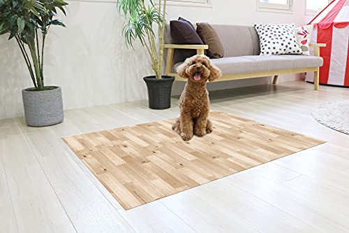 明和グラビア ペット用 防滑・消臭・防水マット INSF-203 90cm×120cm 木目柄 ベージュ L 最後 画像