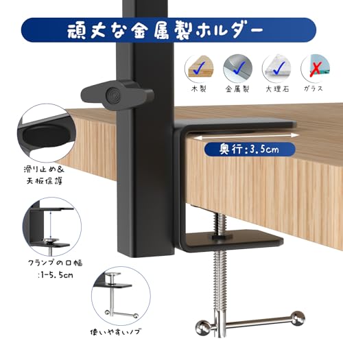 トリミングアーム Pawaboo 犬用トリミングアーム グルーミングテーブルに固定 トリミング道具 折り畳み トリミング台アーム トリミングリード付き しっかり固定 中小型犬 金属製 クランプ式固定 万力式 伸縮可能 組立簡単 収納袋付き 中間 画像