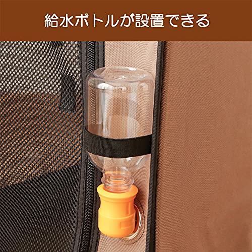 アイリスオーヤマ 折りたたみソフトケージ ブラウン Mサイズ 中間 画像