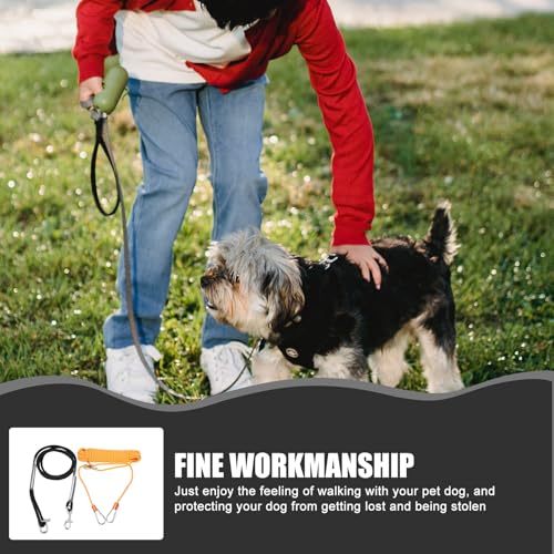 ABOOFAN 耐摩耗性ペットチェーン 犬用つなぎケーブル 15m キャンプ向けタイアウトケーブル ペットハーネス対応 屋外散歩用セット 中間 画像