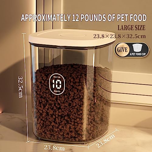 ペットフード ストッカー 真空 自動排気 ペットフード 収納バケツ 犬餌 猫餌 保存容器 真空ストッカー ワンタッチで制御 ドライフードストッカー ペットフード保存容器 大容量 密閉 貯蔵タンク 餌収納 湿気防止 フレッシュロック 飼料保管箱 ペットフードバレル 中間 画像