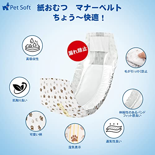 犬 おむつ 男の子用マナーベルト NEW おしっこインジケーターのデザイン 高吸収性 ズレない 漏れにくいおむつウェア お漏らし対策 高齢犬介護 マーキング防止 消臭 蒸れなく快適 腹巻風おむつカバー 中間 画像