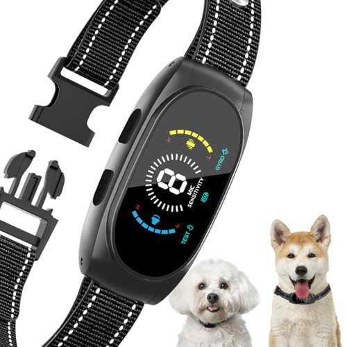 無駄吠え防止首輪 むだぼえ防止首輪 小型犬用 犬吠え防止グッズ 電流ショック不使用 中型犬用首輪 超軽量 無駄吠え防止器具 全自動 犬しつけ USB充電式 8段階の感度調整 ピーの音 振動 ビープ音＋振動 3つのモード 日本語取扱説明書 1