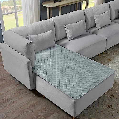 TAOCOCO ソファパッド ソファカバー ソファーシート マルチカバー ベッドカバー 防水 リバーシブル 犬猫対策 毛髪不粘着 防塵 汚れ防止 傷防止 爪とぎ防止 腕白防止 四季適用 撥水加工 丸洗い可能 ベッド ペットホーム ブランケット カウチ L字 ソファー 寝椅子などに適しています(グリーン色、107*132センチ) 最後 画像