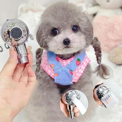 Ifukens 犬用シャワーヘッド 節水ペット専用シャワーヘッド 低水圧用shower headミニ 猫 犬 お風呂 赤ちゃん用シャワーヘッド ミスト柔らかい 極細水流 2種類の出水口 水量調節 国際基準汎用 1