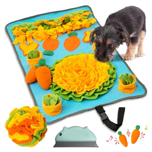 【YouTuber×ドッグトレーナー推薦】 ノーズワーク 犬 知育玩具 ペット にんじん畑 おもちゃ ノーズワークマット 早食い防止 [日本未発売/国内正規品] 毛玉取りブラシ 付き 2025 【B】 ノーズワークボール 1