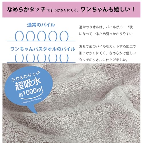 プレーリードッグ トリマーさんと考えたわんちゃんバスタオル 小 ブルー 【DGS-002】 LSB2024 中間 画像