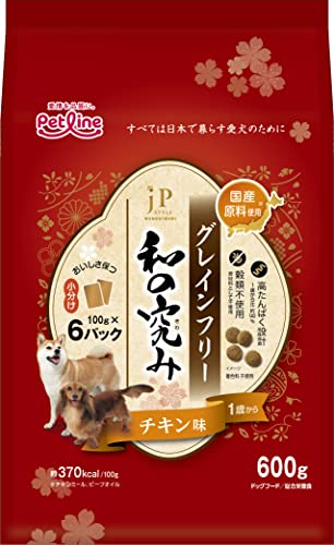 ジェーピースタイル 和の究み ドッグフード 小粒 グレインフリー チキン味 1歳から【国産/アルミ小分け】 600g(100g×6) 1