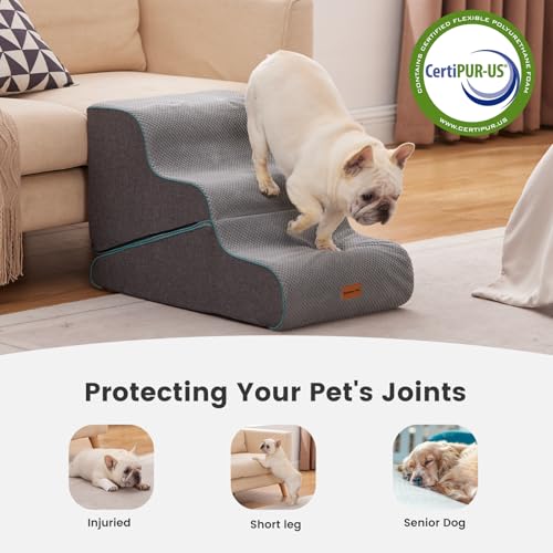 Gardner Pet 犬 階段 犬スロープ階段変形機能搭載 3in1設計 1台で「3段犬用ステップ＋スロープ変形＋相当2段高さ」を実現 リビング・寝室・ソファ横など幅広く活用 サイズ調整可能 (グレー国際レビュー展示)の特徴・詳細 画像