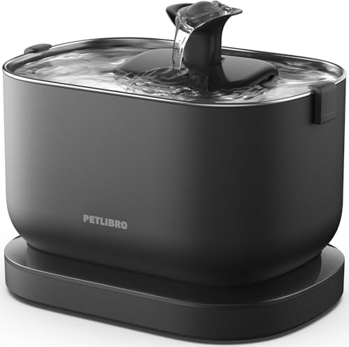 PETLIBRO 水飲み器 給水器 自動 コードレス ワイヤレスポンプ 2.5L大容量 2WAY給電 電池内蔵 無制限置き場所 表示ランプ付き 4重濾過 静音循環式 動作検知 ステンレス製トレイ 2種類給水モード お手入れ簡単 中小犬 猫用 1