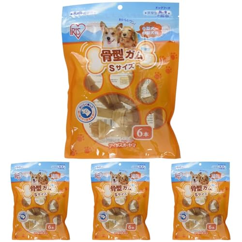 アイリスオーヤマ 犬 おやつ 骨型ガムビーフ Sサイズ 6本入 (× 4)の外観・全体像 画像
