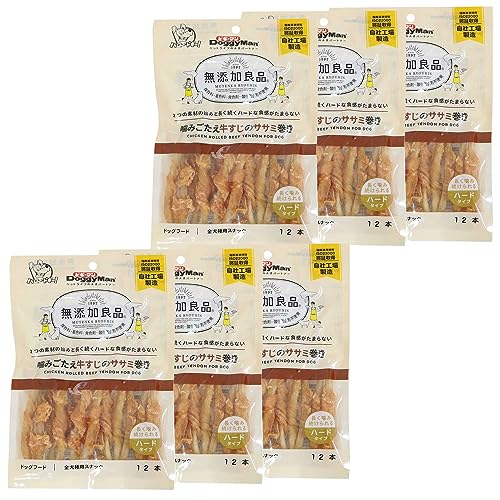 ドギーマン イヌ用 無添加良品 噛みごたえ牛すじのササミ巻き 12本×6個セット 1