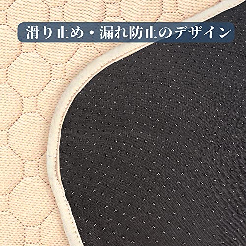 ペットシーツ 洗える ペット用おしっこマット 猫 犬用 おしっこパッド ペット用 トイレ下敷きマット 速乾 洗える 大判サイズ 多頭飼いに最適(ベージュ 120*90cm 2点入り)の特徴・詳細 画像