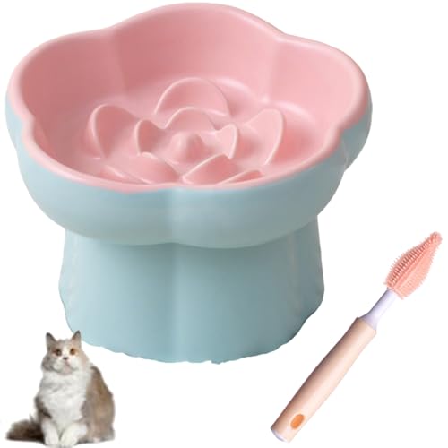 早食い防止 大容量 食器 犬 猫用 スローフィーダー 犬 猫 食器 組み込み型 強力吸盤付き ぺット 食べ過ぎ防止 ブラシ付き 皿 滑り止めフードボウル 洗いやすい 取り外しプレート 小型犬/中型犬適用 ペット用品 1