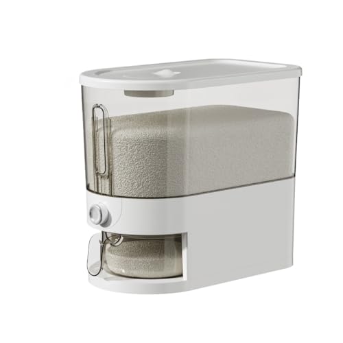 米びつ ライスストッカー 米櫃 こめびつ スリム ボタン押しタイプ 無洗米対応 密閉性アップ 防湿 防塵 防虫 防カビ コンパクト 省スペース 洗える 水洗い可 お米収納 キッチン 台所用 (5KG) 1