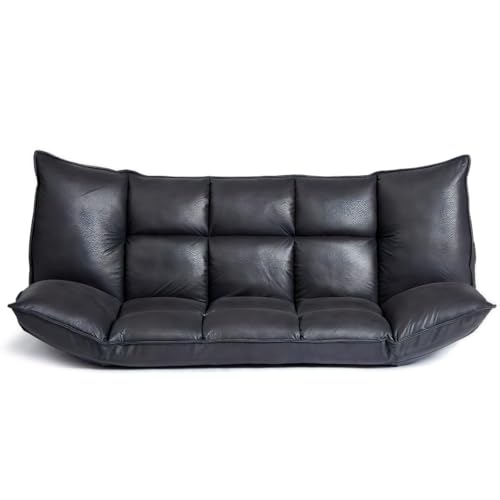 [ URBAN ] ペットがいても安心のひっかき傷に強い生地を使用した マルチリクライニング ソファ 猫の爪に強い 犬 ペットソファ ソファベッド 2人掛け ローソファー ［5か所14段階リクライニング 自分好みに形が変えられる］傷に強く 耐久性のある生地 [1人掛け 2人掛け ソファベッドなどマルチに活躍] ロータイプ ローソファーベッド 座椅子ソファー ブラック F-2067 BK 1