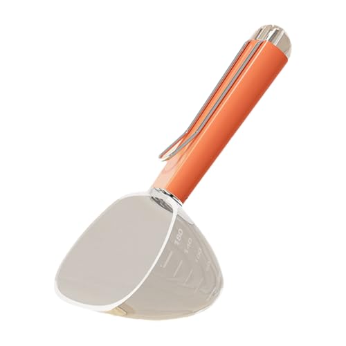 キャットフードスクープ シーリングクリップ付き 計量カップ付き ペット給餌 お手入れ簡単 可愛い ペットフード 計量カップ 犬用スプーン 持ち運び簡単 耐久性 大容量 科学的飼育 (オレンジ) [並行輸入品] 1