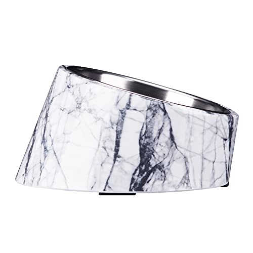 SuperDesign 犬 食器 猫 食器 ペット ボウル ステンレス 給食器 スタンド 傾斜がある 15度 食事をより気軽に メラミン製スタンド付き 滑り止め 取り外し可能 洗いやすい 食器洗濯機で洗える 1