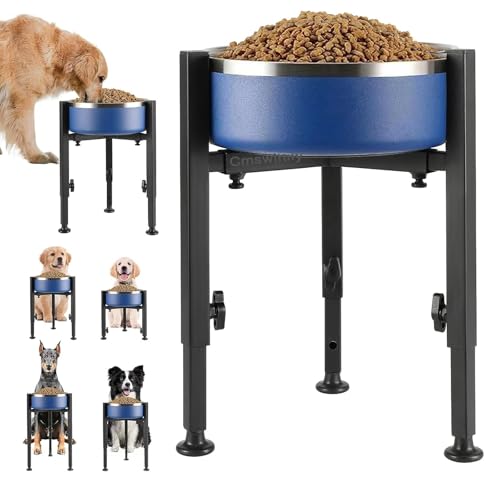 【Amazon.co.jp限定】Cmswiftify 犬 水飲み フードボウル犬 ご飯台 犬 えさ台 犬食器台 犬 餌台 昇降式ペットボウルスタンド 高さ15～31cm調節可能 幅16～26cm拡張 ブラック 滑り止め設計 多頭飼い・高齢ペット対応 家庭用/介護/屋外/ペットショップ・動物病院対応 犬猫共用 日本語説明書付き 1