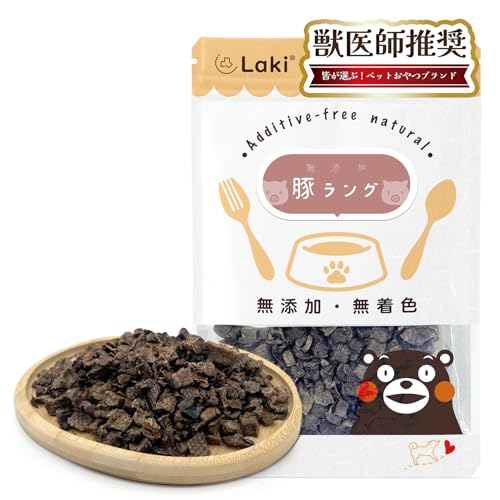 Laki ラキ 熊本県産 無添加 国産 さくさく 豚ラング 豚肺 フワ 犬 ペット おやつ 無着色 軽い 手で割れる (小粒キューブ 40g) 1