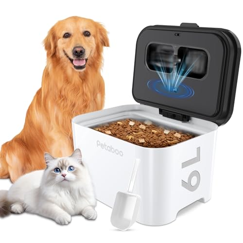 真空保存容器 ペットフード Petaboo【-15kPa自動真空で食品を鮮度キープ】ペットフードストッカー 自動真空 6L 大容量 自動密閉容器 充電式 猫 犬 フード 保存 フードストッカー フリーズドライフード 防虫 湿気防止 酸化防止 お手入れもしやすい 1