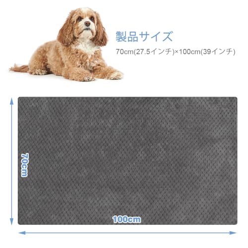ペット 毛布 ペット ブランケット ペット用 あったかグッズ 洗えるペットシーツ 冬 丸ごと洗える 繰り返し使える 滑り止め ブランケット ふわふわ 暖かい 洗える 冬用 犬 猫 四季適用 ソフト 通気性 お部屋 車内 玄関 四季適用(グレー 70 x 100cm)の詳細・まとめ 画像