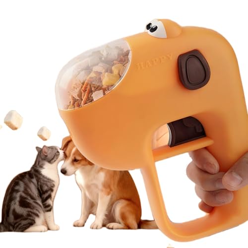 ペット 給餌おもちゃ 発射デザイン 犬 猫 フリーズドライ おやつ フード発射トイ 給餌器 おもちゃ ワンタッチ 餌やり機 餌入れ フィーダ ペット用品 運動不足対応 1