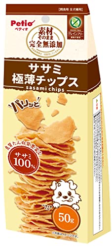 ペティオ (Petio) 素材そのまま 完全無添加 ササミ パリッと 極薄チップス 50g(グレインフリー)の外観・全体像 画像