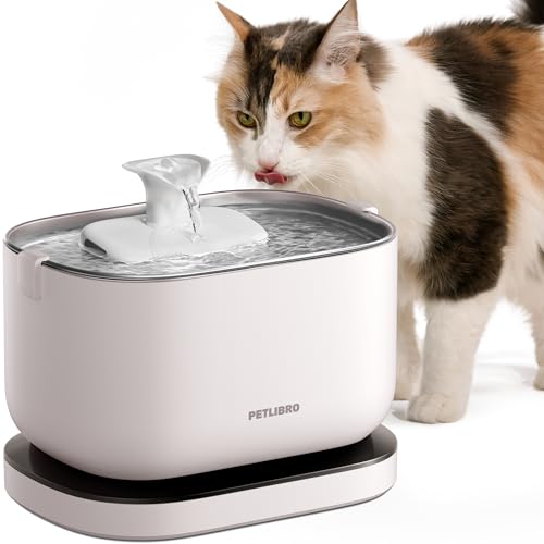 PETLIBRO 猫 水飲み器 自動給水器 コードレス 2WAY給電 無制限置き場所 電池内蔵 猫給水器 中小犬用 猫用 ワイヤレスポンプ 2.5L大容量 表示ランプ付き 4重濾過 静音循環式 動作検知 ステンレス製トレイ 2種類の給水モード 留守も安心 お手入れ簡単の外観・全体像 画像