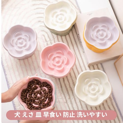 早食い防止 大容量 食器 犬 猫用 スローフィーダー 犬 猫 食器 組み込み型 強力吸盤付き ぺット 食べ過ぎ防止 ブラシ付き 皿 滑り止めフードボウル 洗いやすい 取り外しプレート 小型犬/中型犬適用 ペット用品の特徴・詳細 画像