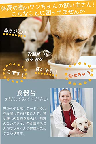 Phoenix 超 大型犬 フードボウル スタンド 高さ約30cm ステンレス製 えさ入れ お水入れ ブラックの特徴・詳細 画像