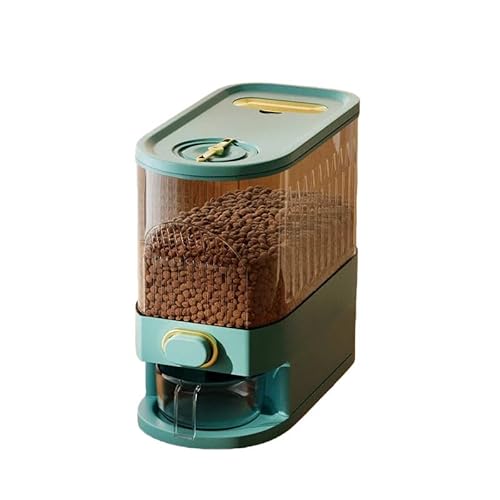 ペットフード保存容器 密閉防潮 自動出粮 キャットフード/ドッグフード収納 防かび防臭 洗浄簡単 (Mサイズ,グリーン) [並行輸入品] 1