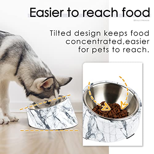 SuperDesign 犬 食器 猫 食器 ペット ボウル ステンレス 給食器 スタンド 傾斜がある 15度 食事をより気軽に メラミン製スタンド付き 滑り止め 取り外し可能 洗いやすい 食器洗濯機で洗えるの詳細・まとめ 画像