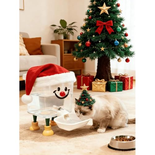 自動ペット給水器 - 電源不要!大容量の水タンク、重力式自動給水、ペットに常に新鮮な水を提供。週1-2回の給水で済み、毎日の給水の手間を解消!の特徴・詳細 画像