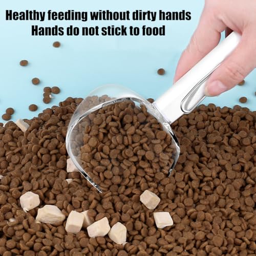 キャットフードスクープ シーリングクリップ付き 計量カップ付き ペット給餌 お手入れ簡単 可愛い ペットフード 計量カップ 犬用スプーン 持ち運び簡単 耐久性 大容量 科学的飼育 (オレンジ) [並行輸入品]の特徴・詳細 画像