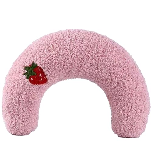 ペット 枕 あごのせ 犬用まくら 猫の枕 あごまくら クッション 犬 快適 柔らかい ふわふわ 可愛い U字型枕 猫犬用まくら 月の形 快適 寝心地 ぬいぐるみ もちもち ふわふわ 柔らか 耐久性 安眠まくら 型崩れしない オールシーズン 洗える (ピンク) 1