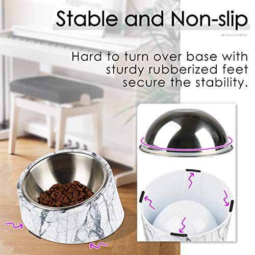 SuperDesign 犬 食器 猫 食器 ペット ボウル ステンレス 給食器 スタンド 傾斜がある 15度 食事をより気軽に メラミン製スタンド付き 滑り止め 取り外し可能 洗いやすい 食器洗濯機で洗えるの特徴・詳細 画像