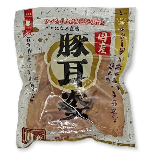 国産 豚耳姿 10枚 大容量 犬用おやつ 食いつきの外観・全体像 画像