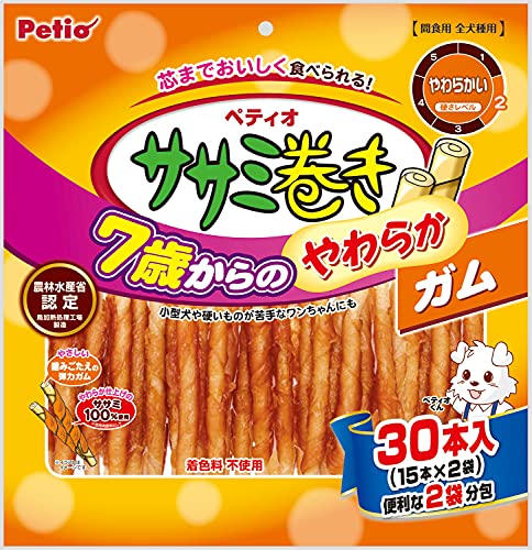 ペティオ (Petio) 7歳からのやわらか ササミ巻き ガム 30本入 1
