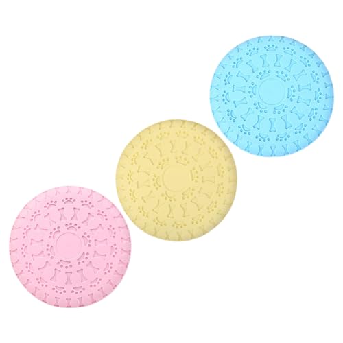 GANAZONO ペット用犬用フリスビーディスク TPR素材噛みつき防止おもちゃ 室内外犬訓練用インタラクティブ遊具 3個セット 1