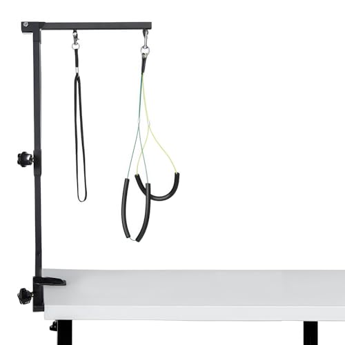 Luulifeトリミングアーム 犬用 トリミング台 ペットグルーミングスタンド 折り畳み 伸縮 高さ調整可能 組立簡単 ポータブル 洗髪、トリミング、ブロー、コーミングに使用可能 小型犬・中型犬に適しています ペット用品 家庭用 プロ 業務用 (37*90CM,ブラック) 1